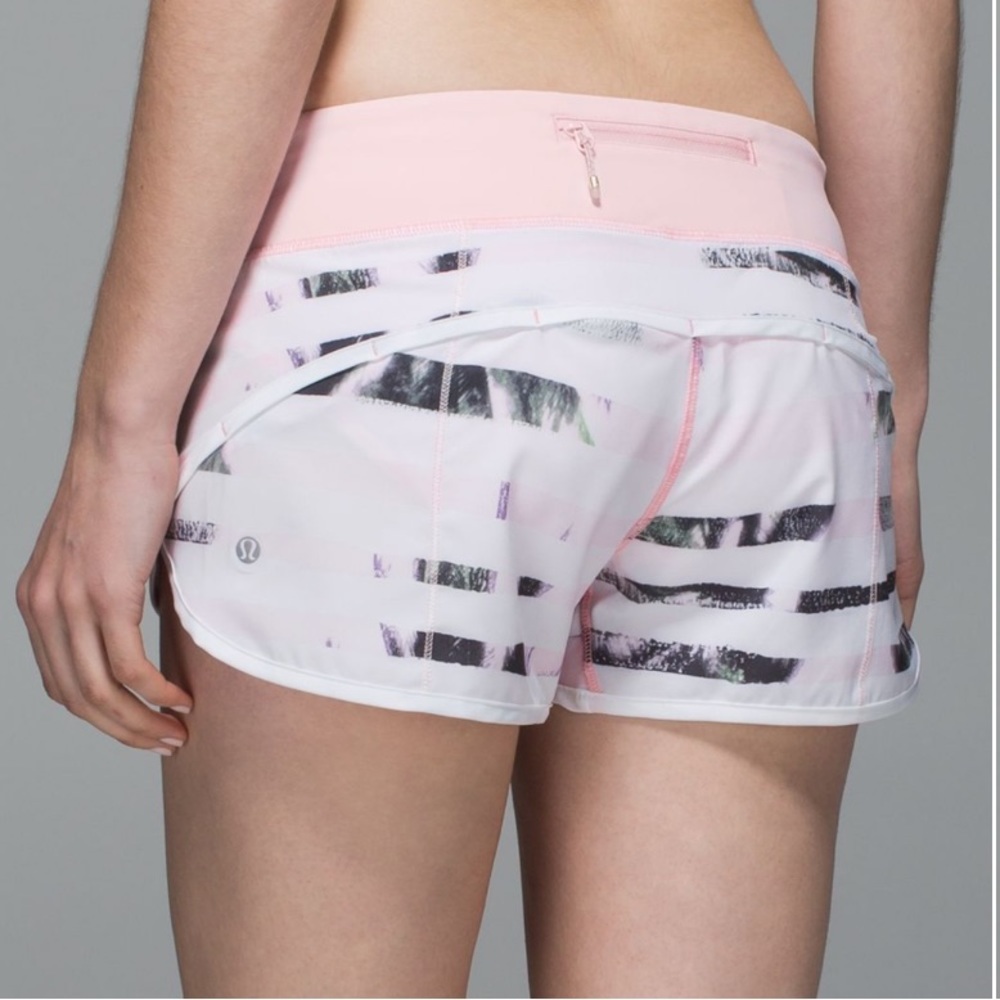 Lululemon Speed shorts size 4 pink white sunset stripe quartz - Picture 2 of 6
